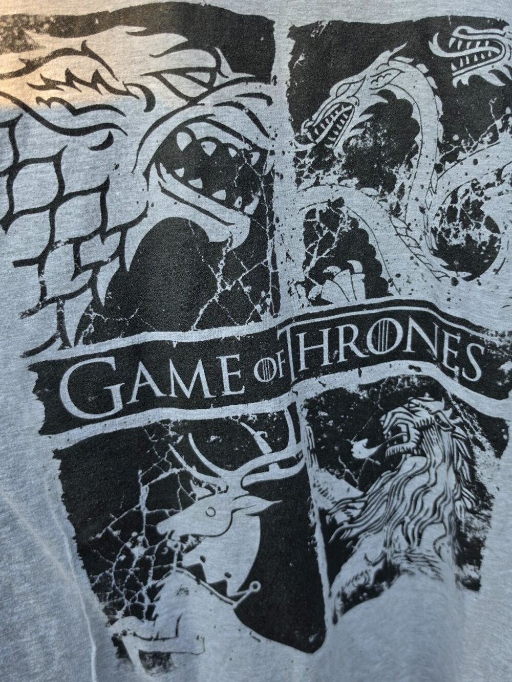 unisex "Game of Thrones 3XLT SS grey tee nice heavy weight tee
